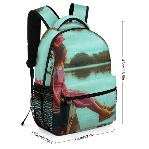 yanfind Children's Backpack Enjoyment Recreation Child Summer Travel Relaxation River Leisure Outdoors Beach Lake Reflection Preschool Nursery Travel Bag