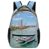 yanfind Children's Backpack Bay Tourism City Vacation Travel Luxury Boat Transportation Outdoors Seashore Architecture Harbor Preschool Nursery Travel Bag