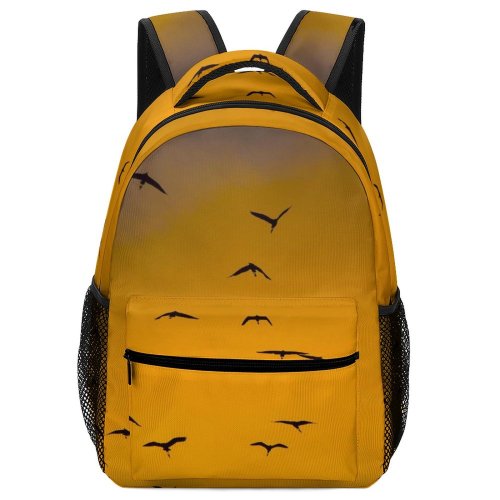 yanfind Children's Backpack Flock Birds Seagull Petulu Sky  Flying Bali Little Egrets Sunrise Sunset Preschool Nursery Travel Bag