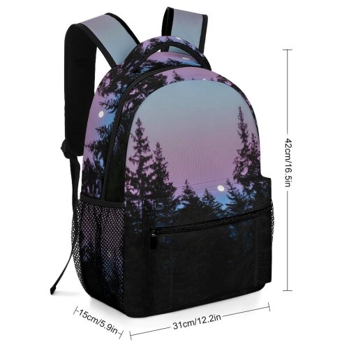 yanfind Children's Backpack Abies Pine Plant Woodland Forest Spruce  Pictures Outdoors Grey Tree Preschool Nursery Travel Bag