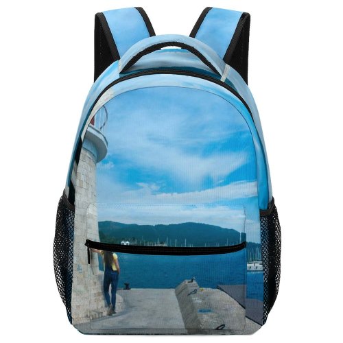 yanfind Children's Backpack Bay Tourism Beautiful Vacation Clouds Landscape Daylight Travel Island Beach  Watercrafts Preschool Nursery Travel Bag