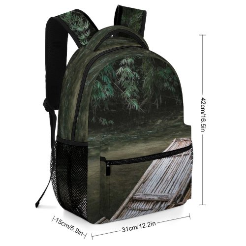 yanfind Children's Backpack Forest Wood Landscape Daylight Raft Travel Rainforest Tropical River Transportation Rafting Preschool Nursery Travel Bag