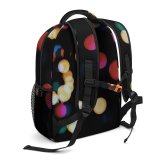 yanfind Children's Backpack  Art Bokeh Blurred Colorful Dark Design Abstract Decoration Round Shining Preschool Nursery Travel Bag