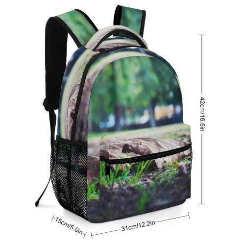 yanfind Children's Backpack  Focus Park Fallen Grass Daylight Blurred Field Mothernature Macro Outdoors Dried Preschool Nursery Travel Bag