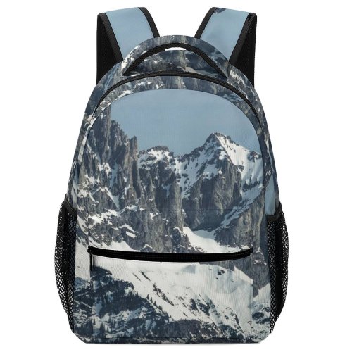 yanfind Children's Backpack Landscape Peak Creative Slope Pictures Quiet Outdoors Austria Grey Snow Tree Preschool Nursery Travel Bag
