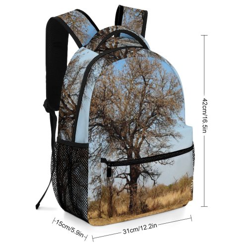 yanfind Children's Backpack Landscape Savanna National Wildlife Creative Pictures Grassland Outdoors Grey Park Preschool Nursery Travel Bag