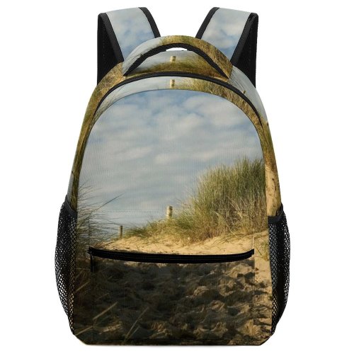 yanfind Children's Backpack Dune Grass Sand Path Sunlight Sky Dutch Castricum Netherlands Vegetation Natural Preschool Nursery Travel Bag