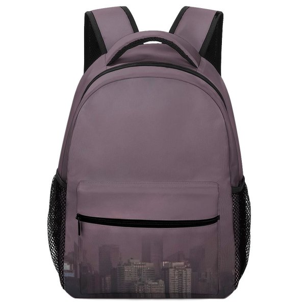 yanfind Children's Backpack Grey Fog Pollution Smog City Urban Storm Art Mnl Street Cityscape Philippines Preschool Nursery Travel Bag