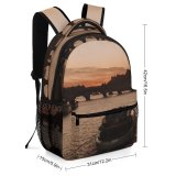 yanfind Children's Backpack Golden Barge Europe La Sunset Evening Travel Boat River Preschool Nursery Travel Bag
