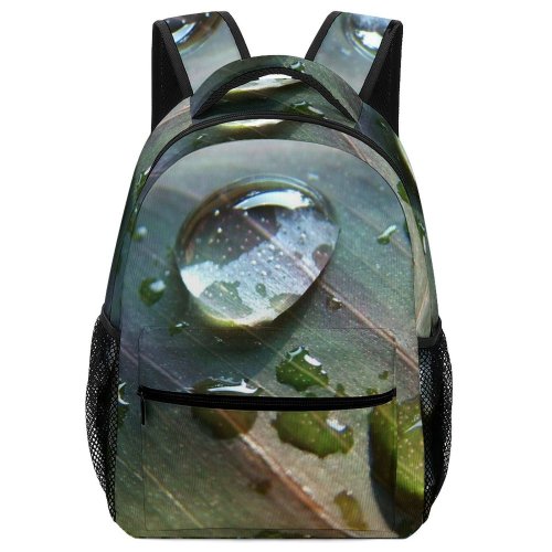 yanfind Children's Backpack Drops Tears Leaf Dew Moisture Drop Macro Plant Preschool Nursery Travel Bag