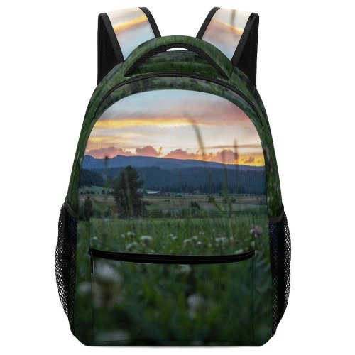 yanfind Children's Backpack Field Grassland Outdoors Countryside Farm Meadow Rural Grass Plant Abies Fir Tree Preschool Nursery Travel Bag