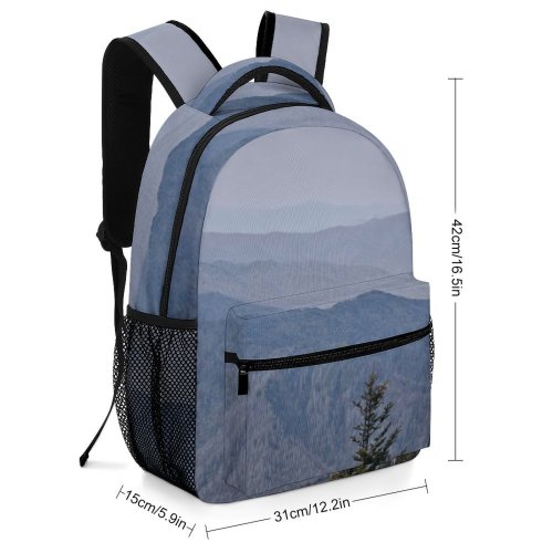 yanfind Children's Backpack Grey Plant Tree Abies Fir Outdoors Conifer Slope  Range Adventure Leisure Preschool Nursery Travel Bag