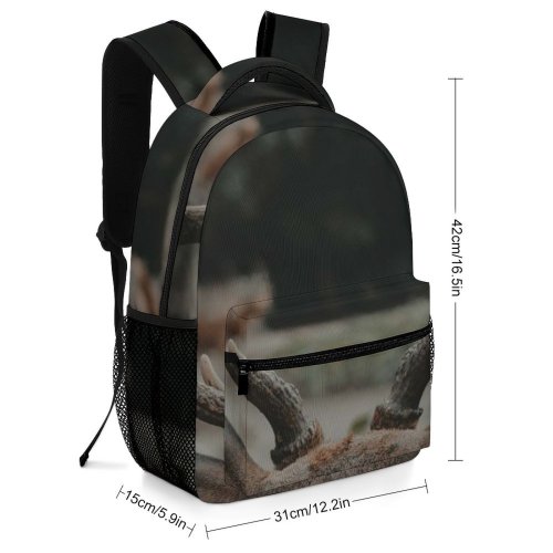 yanfind Children's Backpack  Park Wild Reindeer Grass Wood Daylight Field Wildlife Stag Fur Outdoors Preschool Nursery Travel Bag