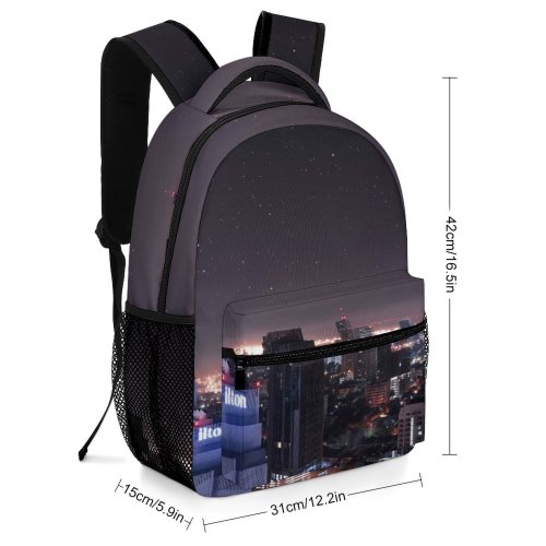 yanfind Children's Backpack Evening Skyscrapers City Buildings Architecture Downtown Cityscape Preschool Nursery Travel Bag