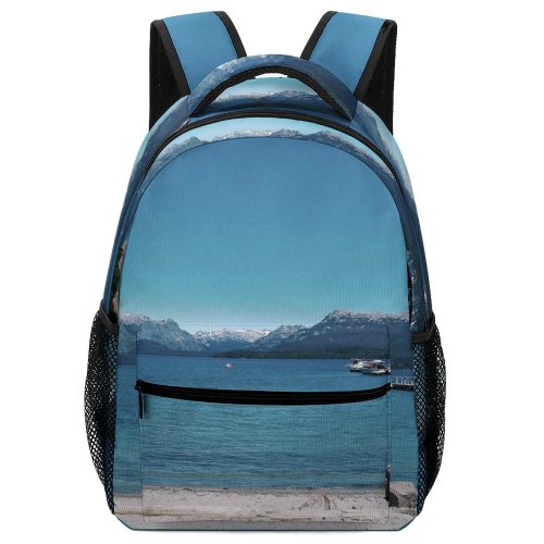 yanfind Children's Backpack Bay Sand Vacation Landscape Daylight Travel Island Beach  Watercrafts Dock Outdoors Preschool Nursery Travel Bag