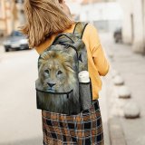 yanfind Children's Backpack  Focus Mane Staring Wild Depth Danger Field  Wildlife Fur Outdoors Preschool Nursery Travel Bag