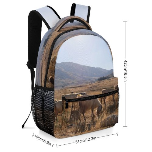 yanfind Children's Backpack Cattle Cow Outdoors Field Grassland Countryside Farm Rural Pasture Meadow Ranch Grazing Preschool Nursery Travel Bag