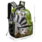 yanfind Children's Backpack  Tree Forest Branch Primate Wild Wood Wildlife Glare Lemur Furry Leaves Preschool Nursery Travel Bag