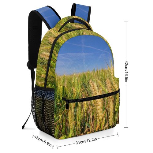 yanfind Children's Backpack Field Sky Wheat Crop Agriculture Plant Grain Grass Paddy Prairie Preschool Nursery Travel Bag