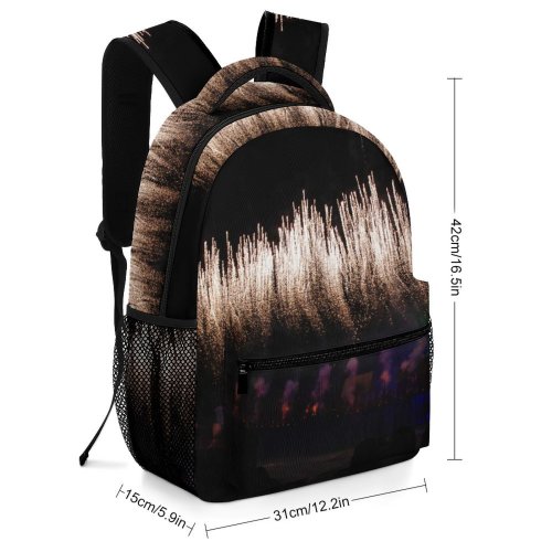 yanfind Children's Backpack Fireworks Fire Display Night Light Explosion Fountain Fte Darkness Midnight Event Year's Preschool Nursery Travel Bag