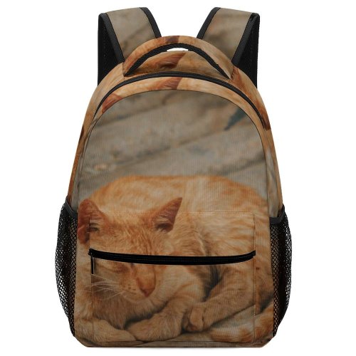 yanfind Children's Backpack Wood Winter Outdoors Cute Fur  Portrait Tree Family Stripe Art Abandoned Preschool Nursery Travel Bag