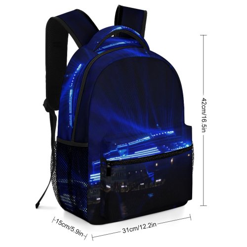 yanfind Children's Backpack Christening Ship Firework Colour Boat AIDAdiva Gert Hof Night Dock Preschool Nursery Travel Bag