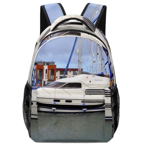 yanfind Children's Backpack Bay Tourism Yacht Port Adventure Transport Pier Travel Leisure Bow Sport Marina Preschool Nursery Travel Bag