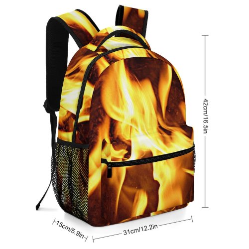yanfind Children's Backpack Fire Flame Embers Logs Heat Hot Warm Camp Yard Match Light Preschool Nursery Travel Bag