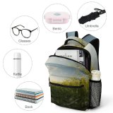 yanfind Children's Backpack  Focus Golden Rural Depth Grass Field Pasture Macro Growth Hour Shot Preschool Nursery Travel Bag