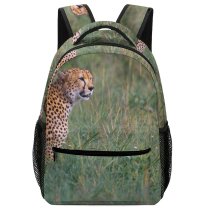 yanfind Children's Backpack Grassland Endangered Big Cat Species Side Grass Cheetah Wild  Wildlife Preschool Nursery Travel Bag