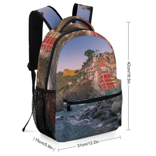 yanfind Children's Backpack Bay Coast Erosion Rocky Coastline Landscape Daylight Mountains Travel Formations Island Buildings Preschool Nursery Travel Bag