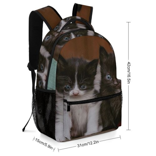 yanfind Children's Backpack Kitty Funny Kitten Tabby Whiskers Curiosity Cute Little Cage Adorable Cat Fur Preschool Nursery Travel Bag