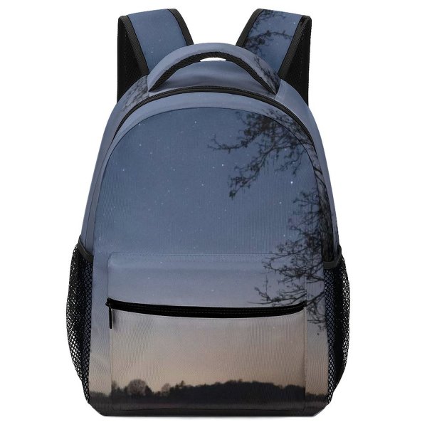 yanfind Children's Backpack Dark Fence Sunset Grass Wood Landscape Evening Field Outdoor Scenic Starry Preschool Nursery Travel Bag