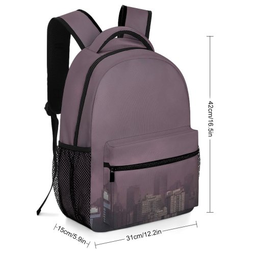 yanfind Children's Backpack Grey Fog Pollution Smog City Urban Storm Art Mnl Street Cityscape Philippines Preschool Nursery Travel Bag
