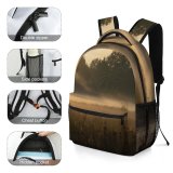 yanfind Children's Backpack Fog Outdoors Sunrise Mist Sky Sunlight Forest Meadow Moody Foggy Landscape Plant Preschool Nursery Travel Bag