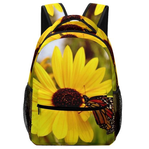 yanfind Children's Backpack Bee Honey Insect Invertebrate Plant Butterfly Monarch Asteraceae  Flower Daisies Daisy Preschool Nursery Travel Bag