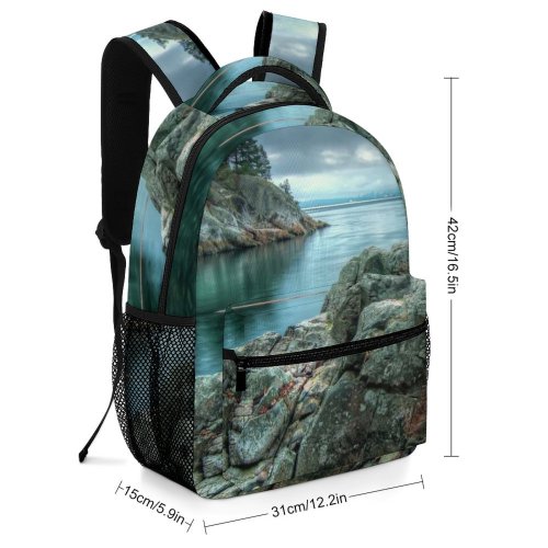 yanfind Children's Backpack Bay Beautiful Coast Rough Rocky Scenery Coastline Clouds Landscape Formations Island Beach Preschool Nursery Travel Bag
