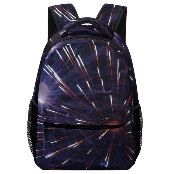 yanfind Children's Backpack Firework Texture Holyday Fire Fireworks Diwali Midnight Year's Eve Darkness Fte Preschool Nursery Travel Bag