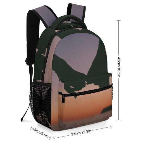 yanfind Children's Backpack Backlit Hands Sunset Landscape Evening Travel  Beach Togetherness  Couple Sunrise Preschool Nursery Travel Bag