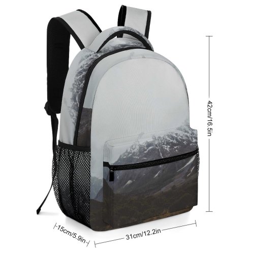 yanfind Children's Backpack Grey  Outdoors Range Slope Peak  Snow  Plateau Building Housing Preschool Nursery Travel Bag