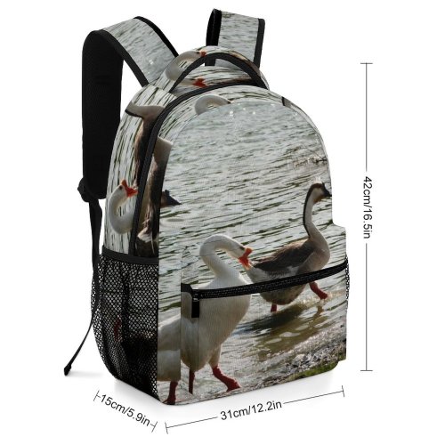 yanfind Children's Backpack Ducks Birds Companionship Lake Geese Bird Duck Vertebrate Goose Swans Beak Waterfowl Preschool Nursery Travel Bag