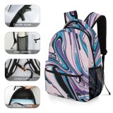 yanfind Children's Backpack Expressionism Beautiful Design Artsy Artistic Curves Stripe Creativity Smooth Colorful Acrylic Abstract Preschool Nursery Travel Bag