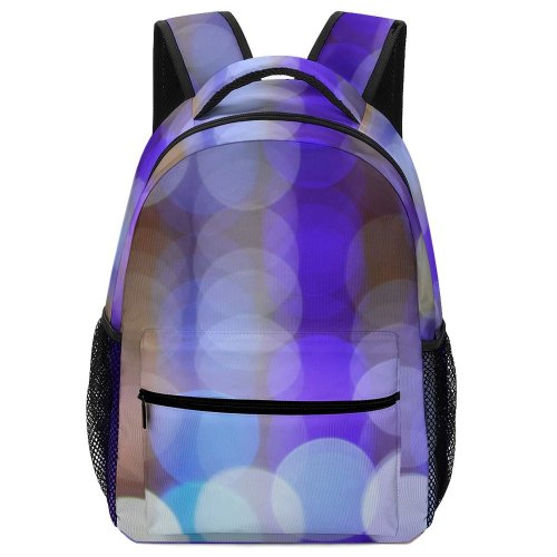 yanfind Children's Backpack  Bokeh Blurred Purple Blurry Violet Round Lights Defocused Circles Spheres Preschool Nursery Travel Bag