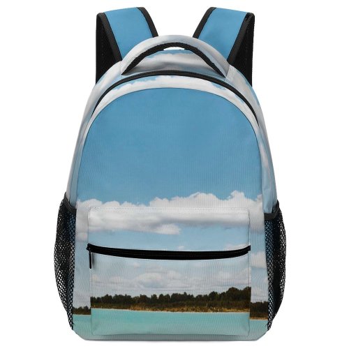 yanfind Children's Backpack Cloud Shore Beach Sea Paradise  Tropical Ocean Cumulus Outdoors Sky Lake Preschool Nursery Travel Bag
