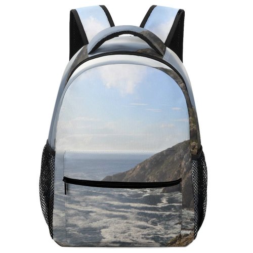 yanfind Children's Backpack Cliff Outdoors Fisterra Promontory Coast Ocean Sea Faro De Spain Cape Finisterre Preschool Nursery Travel Bag