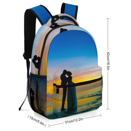 yanfind Children's Backpack Goal Sunset Beach Silhouette Young Night Kiss Couple Fuvahmulah Sunrise Maldives Morning Preschool Nursery Travel Bag