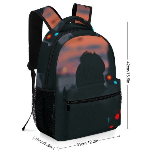 yanfind Children's Backpack Backlit  Focus Side Dark Illuminated Lights Depth Sunset Field Sunrise Dawn Preschool Nursery Travel Bag