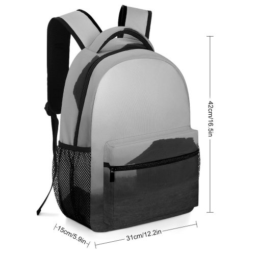 yanfind Children's Backpack Grey Outdoors Building Countryside Bulgaria Housing Rural Hut Shack Drugan Frost Fog Preschool Nursery Travel Bag
