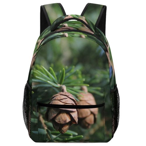 yanfind Children's Backpack Abies Tree Pine Cone Plant Fir Larch Free Fall Yew Insect Preschool Nursery Travel Bag