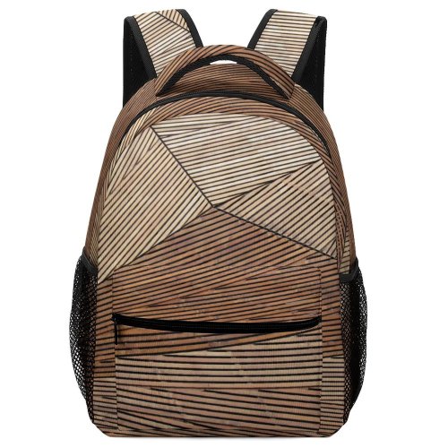 yanfind Children's Backpack Building Structure Creative Lines Design Abstract Shanghai HQ Edges Wood Preschool Nursery Travel Bag